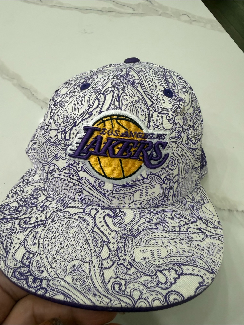 Adidas Laker’s Men's Purple Paisley Snapback Cap